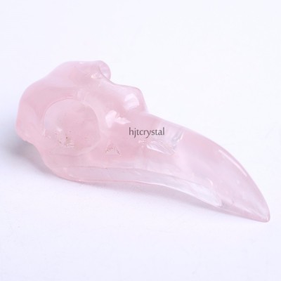 Wholesale crystal quartz pendants Rose raven skull